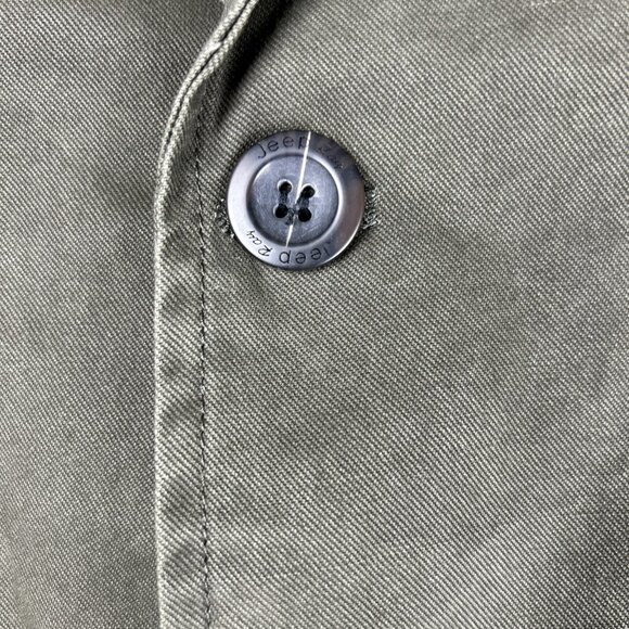 Vintage JeepRich Button Front Mens Olive Green Jacket Size XL Canvas Coat - Picture 5 of 10